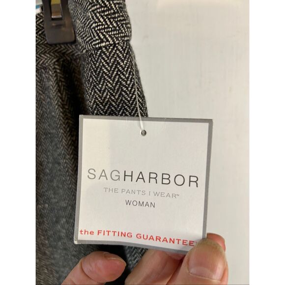 Sag harbor Herringbone black white woman's pants 20 w pants gray organic inspira - Picture 4 of 9